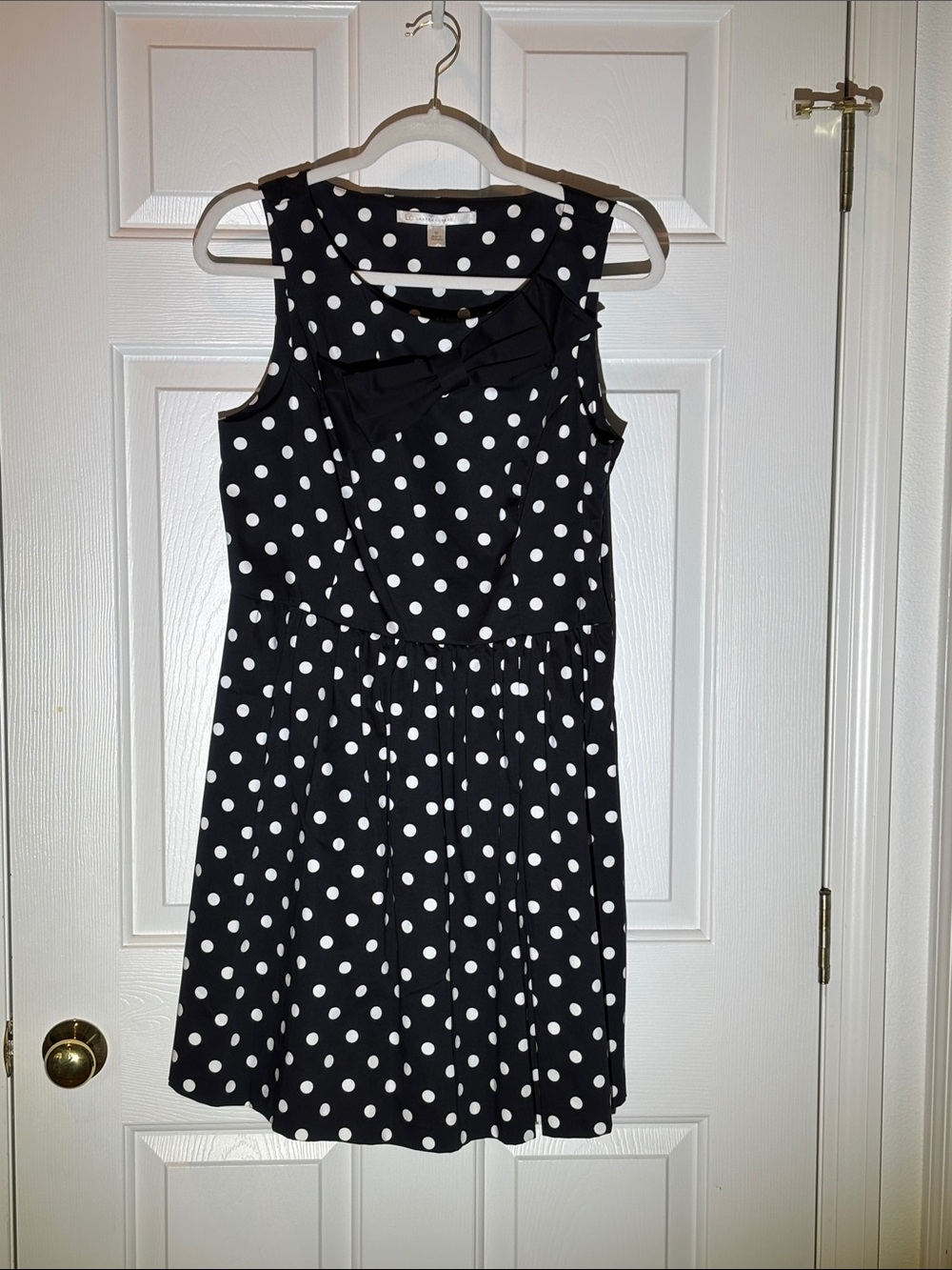 LC Lauren Conrad Black and White Polka Dot Sleeveless Mini Dress